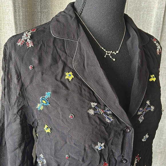 Black Beaded ASOS Button Up - Picture 2 of 4